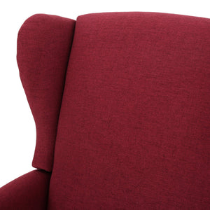 English Elm Christopher Knight Home® - Pushback Recliner Chair with Nailhead Trim and Wingback Design, Plush Fabric Comfort for Living Rooms Red 60760.00DRED
