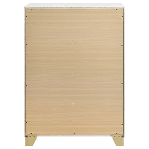 English Elm Sophia 4-Drawer Chest - Modern White Storage Solution With Gold Accents For Stylish Organization B062P353393-GIGA