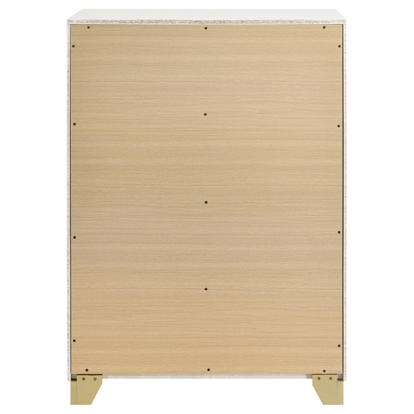 English Elm Sophia 4-Drawer Chest - Modern White Storage Solution With Gold Accents For Stylish Organization B062P353393-GIGA