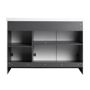 English Elm 48" Freestanding Bathroom Vanity with Thick Resin Sink, Soft-Close Doors, Adjustable Shelves, Durable Finish White W999S00275
