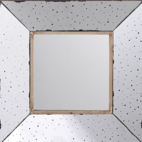 English Elm Joe Square Wall Mirror Sculptural Speckled Frame for Foyer or Gallery Display B056P416819