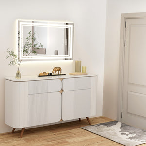 English Elm Bathroom Mirror 40" X 24" With Dual Led Lighting, Quick Defog, Cri90+ & Memory Function For Glam Appeal T3177P296176