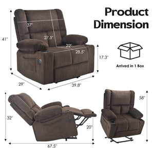 English Elm Power Lift Recliner Chair With Massage & Heat, Usb Ports, Cup Holders - Ultimate Comfort For Seniors T3623P380505-GIGA