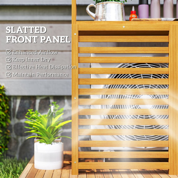 English Elm Outsunny Fir Wood Ac Enclosure Outdoor Privacy Screen with Plant Shelves Patio W2225P485608