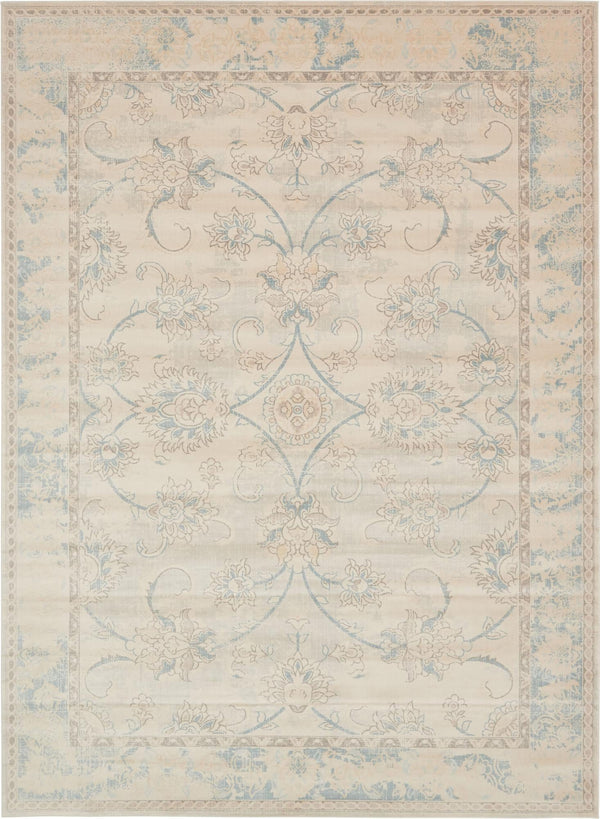 Unique Loom Paris Hickory Machine Made Border Rug Beige, Beige/Blue/Gray/Light Brown 10' 0" x 13' 1"