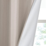 Madison Park Galen Casual Basketweave Room Darkening Curtain Panel Pair MP40-7923 Taupe