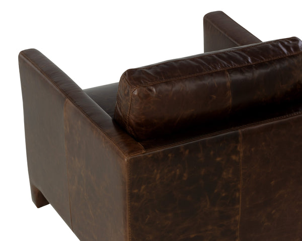 Sunpan Rodney Lounge Chair - Luxurious Italian Chocolate Leather For Ultimate Comfort And Style Brown Leather 112162