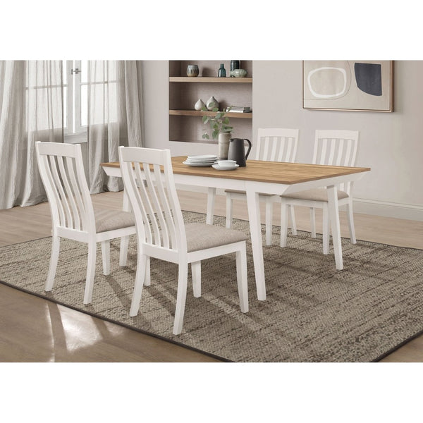 English Elm Prospect Modern 5-Piece Dining Table Set With Natural Acacia Finish & Comfortable Slatted Chairs B062S01261-GIGA