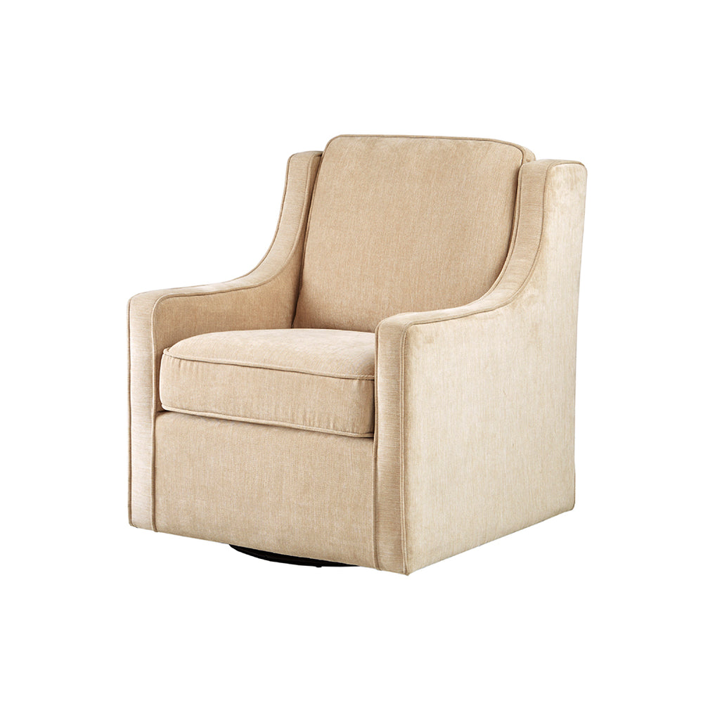 JLA Home Madison Park - Chenille swivel chair with wingback silhouette, high-density foam comfort and 360° metal base for style and support Cream MP103-0287