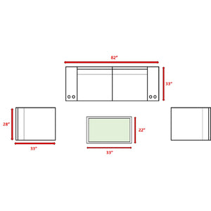 English Elm All-Weather Wicker Sectional Set For 4 – Pre-Assembled Outdoor Comfort With Plush Cushions & Table B120S00241