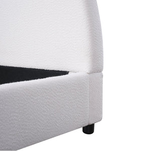 English Elm Christopher Knight Home® - Twin Boucle Upholstered Bed Frame with Rounded 3.8" Plush Headboard, No Box Spring Needed, White N757T329196W