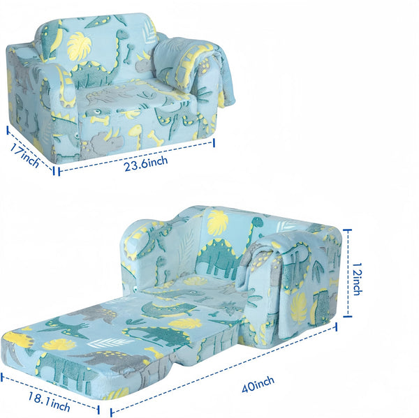 English Elm Toddler Modular Foam Play Couch Set for Kids — Compact Foldable Baby Sofa, Safe Durable, Easy-Clean (14.96x7.68x7.68) W1183P229938