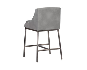 Sunpan Dalary Counter Stool - Stylish Bravo Metal Faux Leather & Polo Club Stone Fabric for Any Space
