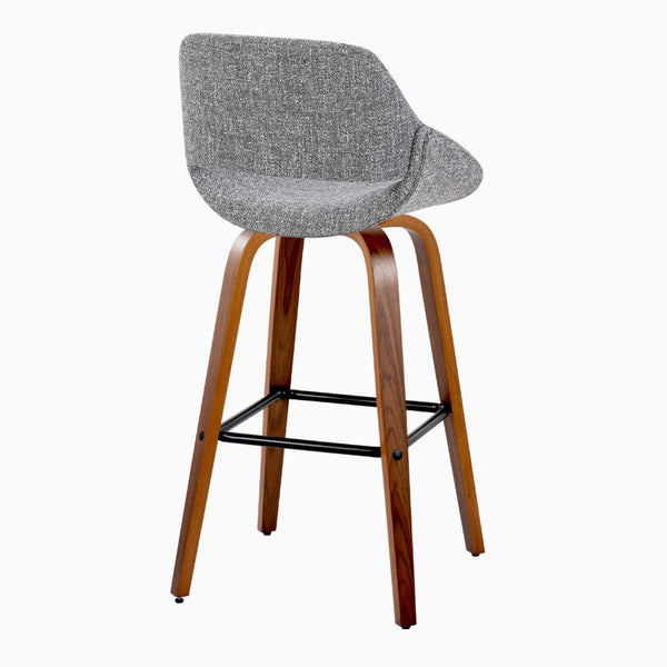 English Elm Fixed-height Industrial Counter Stools Tufted Faux Leather Black Metal Set of 2 B202S02158