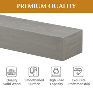 English Elm 60'' Solid Fir Wood Fireplace Mantel Floating Shelf for Farmhouse Living Room Decor Grey W2640P386631