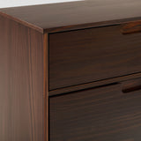 3-Drawer Groove Handle Solid Wood Dresser Walnut BR3DSLDRWT-T Walker Edison