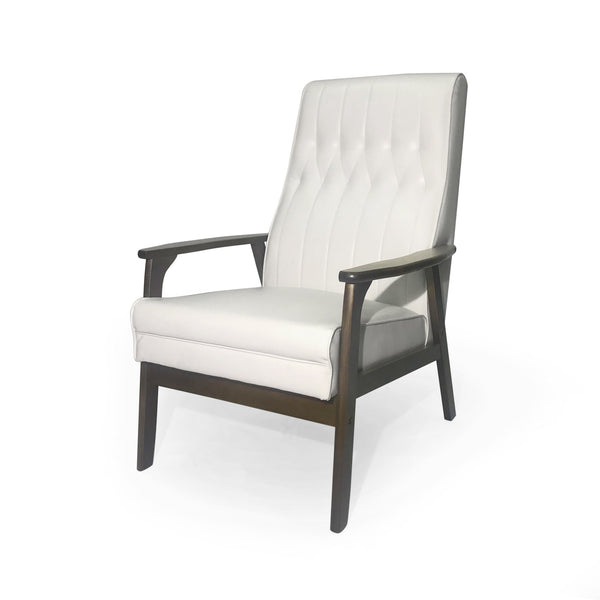 English Elm Christopher Knight Home® - Mid Century Modern Upholstered Accent Chair with Supportive Back, 300 lb Capacity, Compact Sofa White 66106.00SNWHT