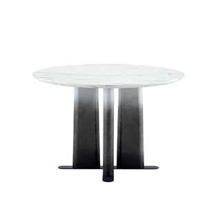 English Elm Modern Faux Marble Round Dining Set with 4 Upholstered Chairs for Small Spaces W3875S00064