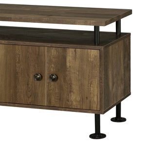 English Elm 60-Inch Rustic Oak Tv Stand With 4 Open Compartments: Stylish Storage For Modern Living Rooms B016P317070