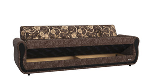 English Elm PrimeNest Averna Collection Upholstered Convertible Sofabed with Storage Chenille Click-Click Comfort Grey+Brown,Off White B030P286555