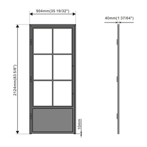 English Elm 30 in Matte Black Steel Sliding Barn Door Frosted Glass Privacy Panel with Hardware B2763P483216