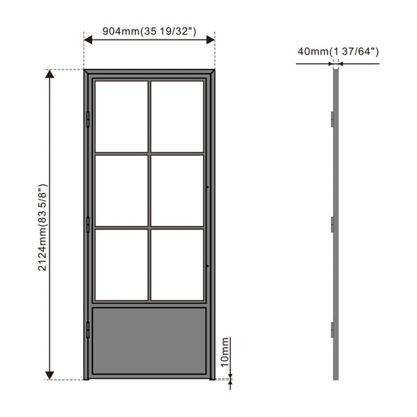 English Elm 30 in Matte Black Steel Sliding Barn Door Frosted Glass Privacy Panel with Hardware B2763P483216