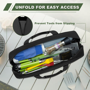 English Elm Large Grilling Tool Organizer Bag with Mesh Pockets and Shoulder Carry Option W2181P483973