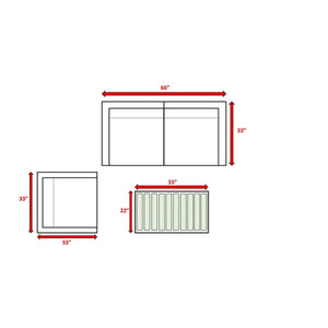 English Elm Stylish Rattan Wicker 3-Person Seating Group With Plush Cushions – Effortless Outdoor Relaxation Set B120S00027-GIGA