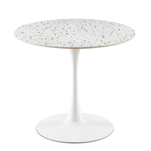 English Elm Table Leg Only !!! White Stone Round Dining Table