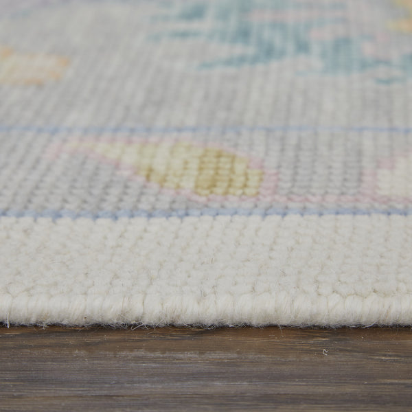 Feizy Rugs Karina Hand-knotted Wool Rug: Timeless Elegance With Low Pile, Floral Design For Sophisticated Decor Ivory,Orange,Blue Wool 90969g9fivygryc50