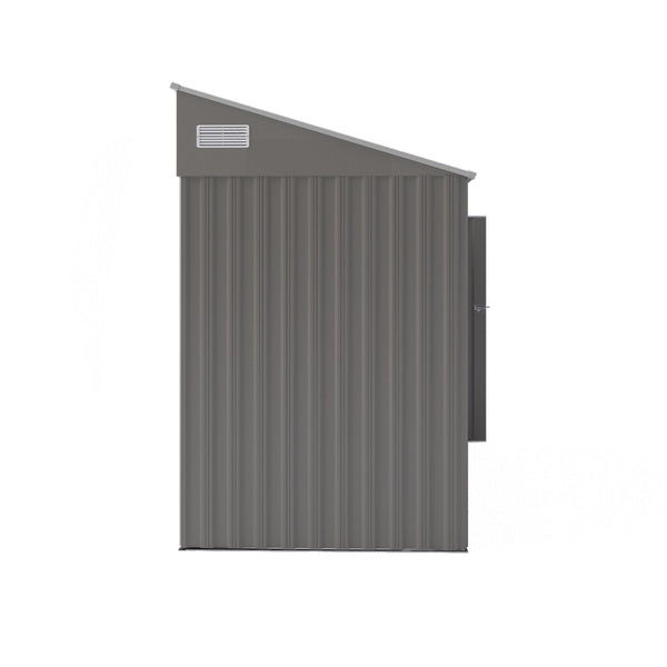 English Elm Campcraft Metal Storage Shed with Sloped Roof Ventilation and Weather Resistant Steel Panels Dark Gray W1598P283837