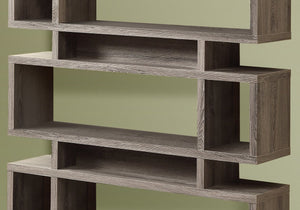 English Elm Bookshelf, 4-Tier 55" Taupe Laminate Bookcase with Thick Panels, Open Shelves, Modern Storage B2710P219235