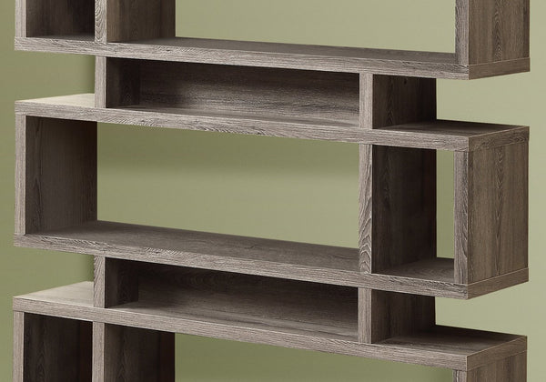 English Elm Bookshelf, 4-Tier 55" Taupe Laminate Bookcase with Thick Panels, Open Shelves, Modern Storage B2710P219235