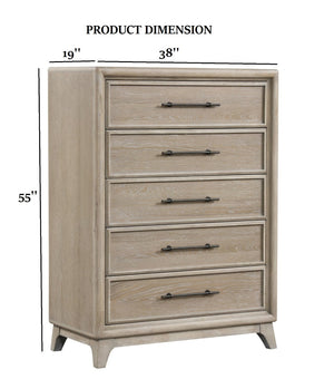 English Elm Transitional Oak Chest with Cedar Lined Drawers Dovetail Craftsmanship Bedroom Storage B2741P370413