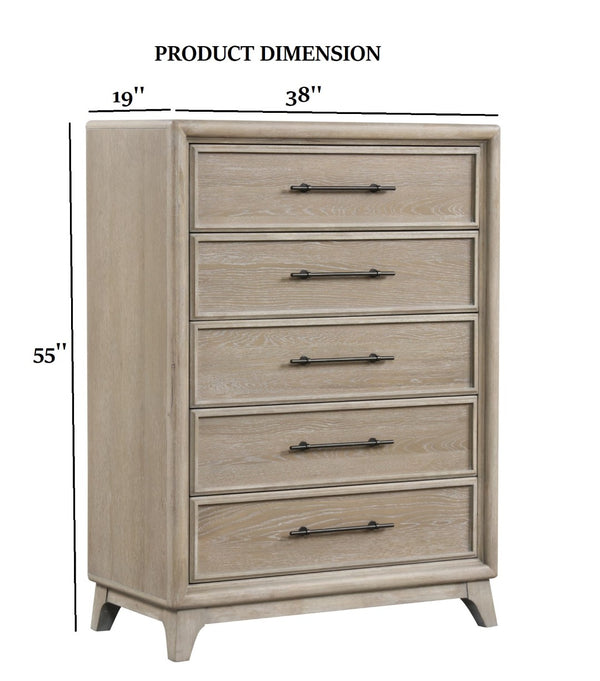 English Elm Transitional Oak Chest with Cedar Lined Drawers Dovetail Craftsmanship Bedroom Storage B2741P370413