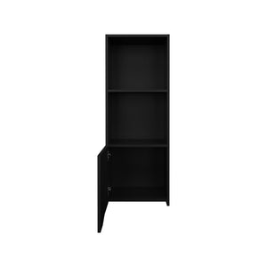 English Elm Wall Engineered Wood Cabinet with Single Door and Two Shelves for Kitchen Storage, Modern Durable Design Black 44.09 L x 16.14 W x 2.76 H B097P250868