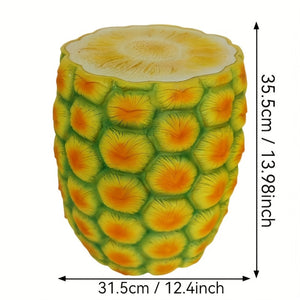 English Elm 14" Pineapple Resin Stool Sculpted Tropical Accent for Patio Balcony or Living Room W5709P460798