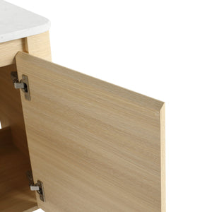 English Elm 24'' Wall-Mounted Bathroom Vanity With Ceramic Vessel Sink & Soft-Close Door For Small Spaces W999S00460