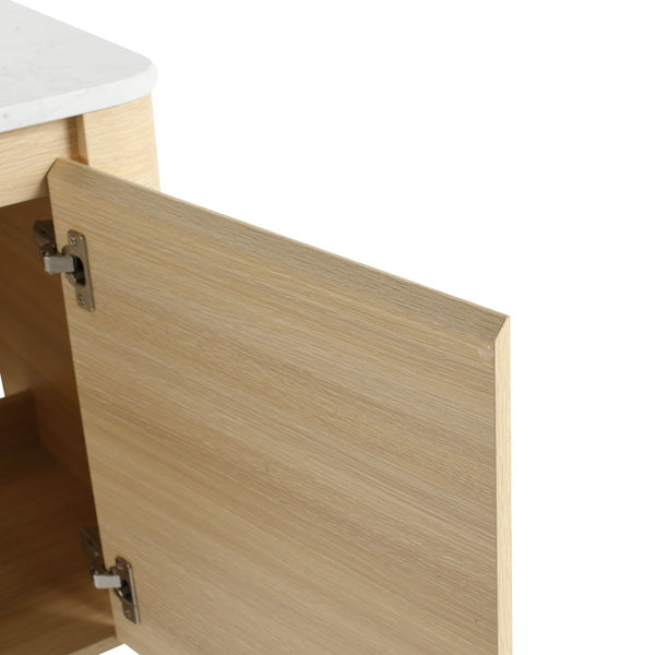 English Elm 24'' Wall-Mounted Bathroom Vanity With Ceramic Vessel Sink & Soft-Close Door For Small Spaces W999S00460