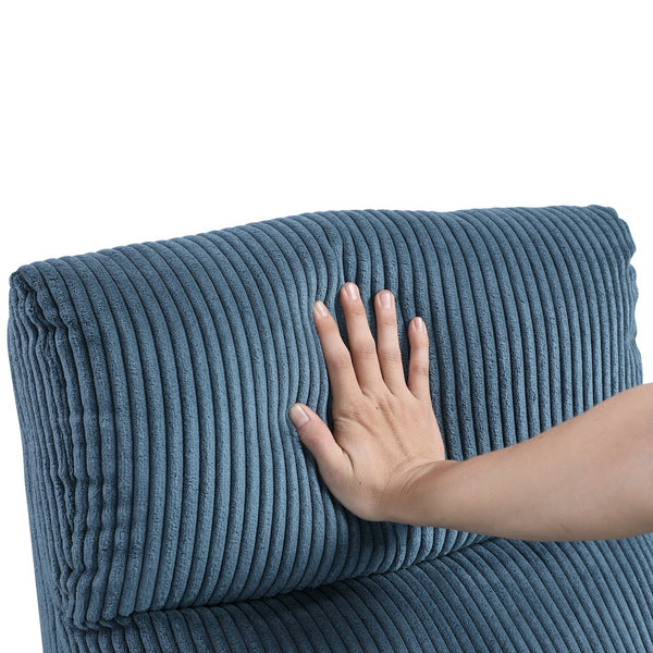 English Elm Modern Parsons Push Back Recliner Chair in Soft Corduroy Fabric — Sleek Comfortable Living Room Lounger with Solid Wood Frame and Easy Recline Mechanism Blue 30 L x 27 W x 21.5 H B011P395851