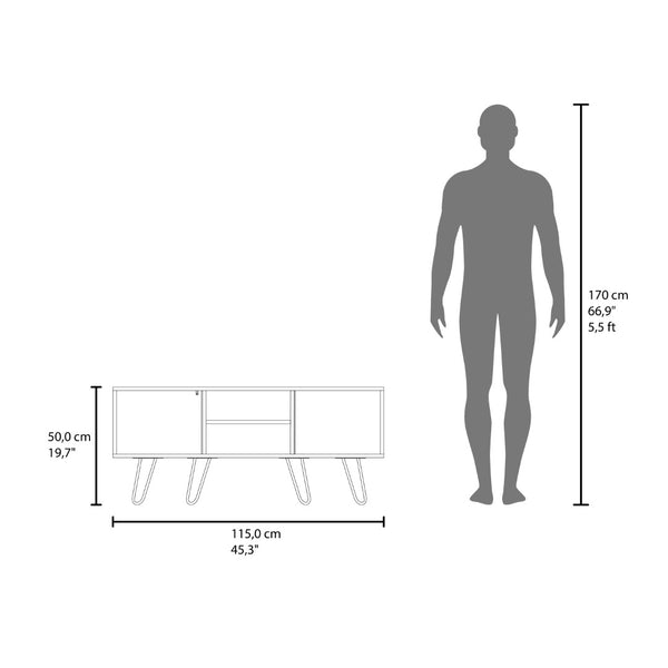English Elm Lancaster Corner Tv Stand with Open Shelves Cabinet Storage for Living Room Decor B070P337097