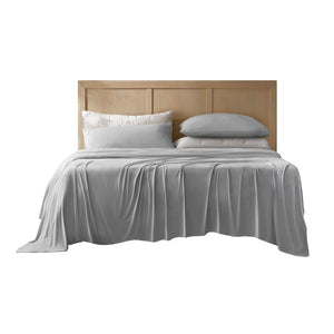 English Elm 4-piece Cal King Stretch Jersey Sheet Set Moisture Wicking Cooling Nylon Spandex Blend Grey B035P437418