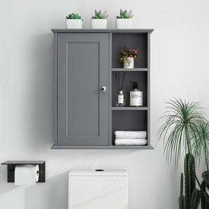 English Elm Upgraded Wall Mounted Bathroom Cabinet Mdf Soft Close Over Toilet Organizer Gray T3785P356595