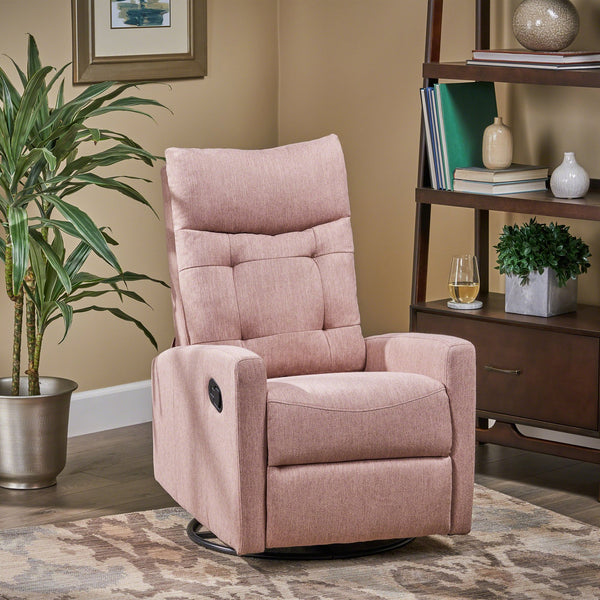 English Elm Christopher Knight Home® - Recliner Swivel Rocker with Glider Function, Push-Back Reclining Chair for Living Room & Nursery Blush 65354.00LBLSH
