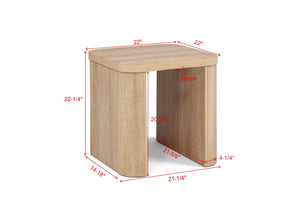 English Elm 3pc Mid-Century Inspired 3-Piece Coffee & End Table Set with Warm Wood Finish, Curved Edges, Casters B2741P369385