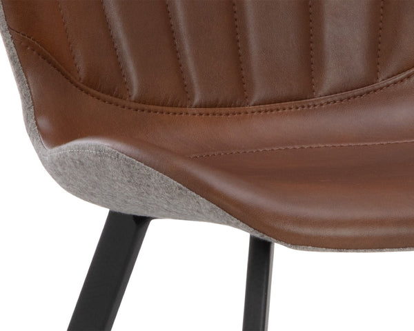 Sunpan ARABELLA Dining Chair - Stylish Bravo Cognac & November Grey, Compact Design for Modern Spaces 109537