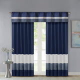 Madison Park Amherst Transitional Polyoni Pintuck Window Valance MP41-2231 Navy