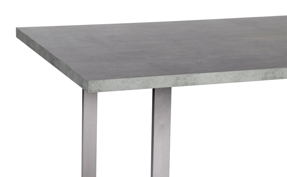 English Elm Orelis Cement Gray Dining Table with Laminate Top & Brushed Stainless Steel Base — Seats 6, Easy Care B2736S00008