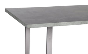 English Elm Orelis Cement Gray Dining Table with Laminate Top & Brushed Stainless Steel Base — Seats 6, Easy Care B2736S00008