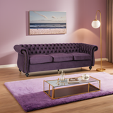 Christopher Knight Home® - Noble House - - Luxurious 3-Seater Purple Velvet Sofa, Featuring A Classic Design With Modern Elegance, Perfect For Adding Sophistication And Style To Any Living Room, Plush Comfort And Durable Craftsmanship